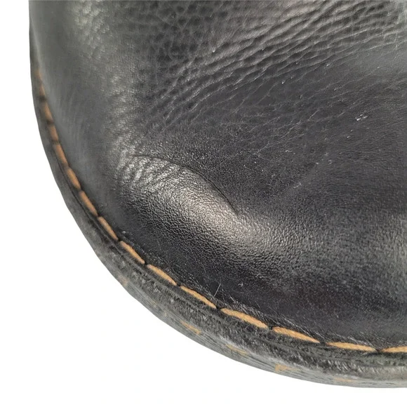Born size 10 black leather work clogs nursing walking - Picture 6 of 9